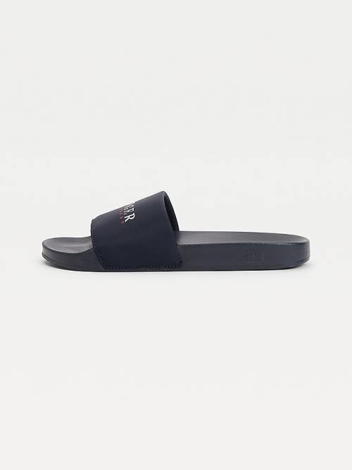 Sandały Tommy Hilfiger Logo Slides Męskie Niebieskie | TH048WZS