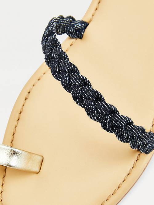 Sandały Tommy Hilfiger TOMMYXINDYA Denim Braid Męskie Niebieskie | TH693CXO