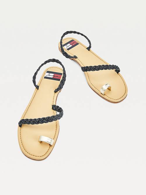 Sandały Tommy Hilfiger TOMMYXINDYA Denim Braid Męskie Niebieskie | TH693CXO