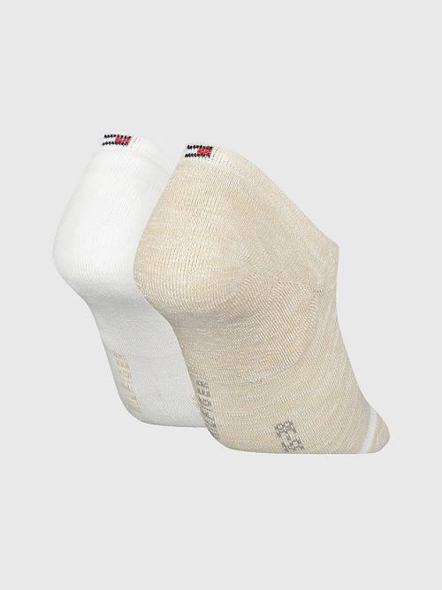 Skarpety Tommy Hilfiger 2-Pack High Cut Footie Damskie Beżowe | TH639KIN