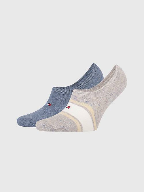 Skarpety Tommy Hilfiger 2-Pack Multicolour Footie Męskie Beżowe | TH057SIU