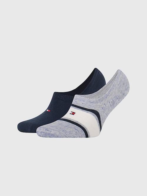 Skarpety Tommy Hilfiger 2-Pack Multicolour Footie Męskie Niebieskie | TH167XVA