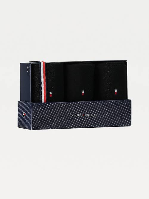 Skarpety Tommy Hilfiger 3-Pack Sparkle Gift Box Damskie Czarne | TH345EUA