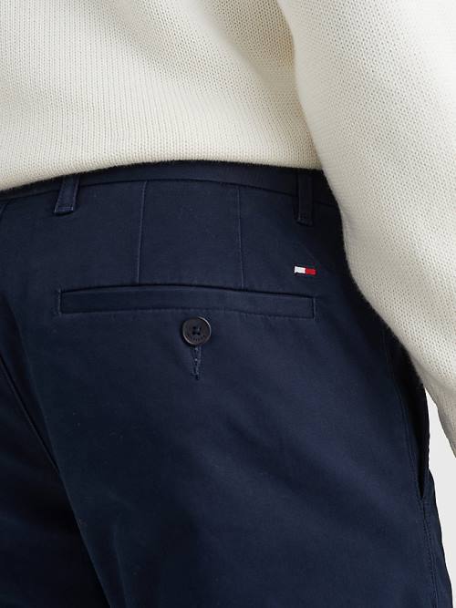 Spodnie Tommy Hilfiger 1985 Essential Straight Chinos Męskie Niebieskie | TH071FEW