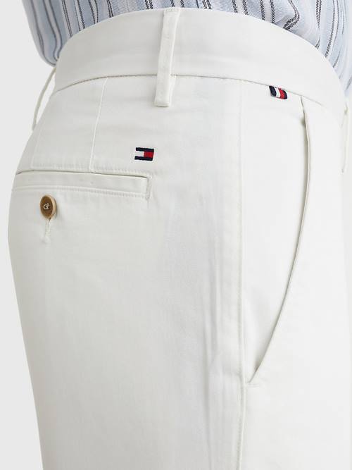 Spodnie Tommy Hilfiger 1985 Essential Straight Chinos Męskie Białe | TH175QRV