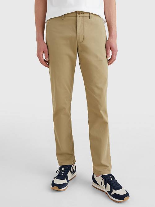 Spodnie Tommy Hilfiger 1985 Essential Straight Chinos Męskie Brązowe | TH450OHF