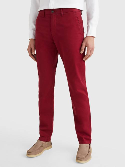 Spodnie Tommy Hilfiger 1985 Essential Straight Chinos Męskie Czerwone | TH587GUI