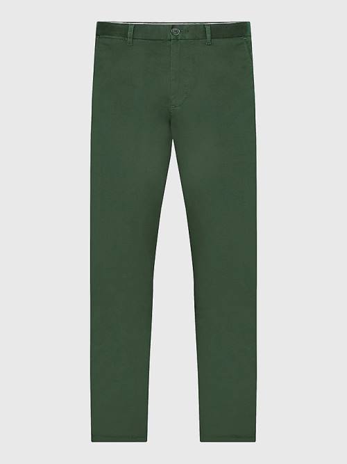 Spodnie Tommy Hilfiger 1985 Essential Straight Chinos Męskie Zielone | TH968DKA