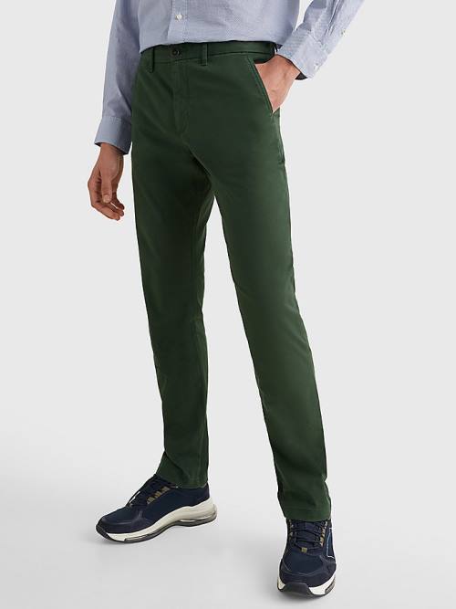 Spodnie Tommy Hilfiger 1985 Essential Straight Chinos Męskie Zielone | TH968DKA