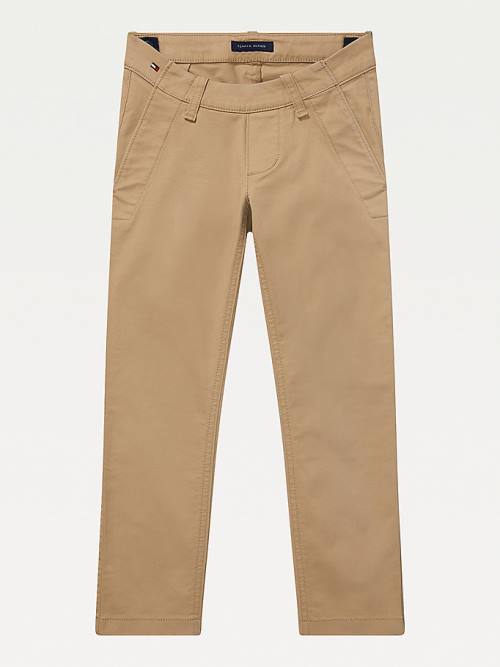 Spodnie Tommy Hilfiger Adaptive Seated Fit Stretch Chinos Chłopięce Khaki | TH143JHN