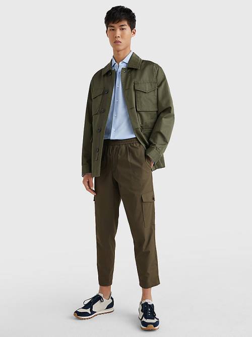 Spodnie Tommy Hilfiger Cargo Relaxed Fit Poplin Chinos Męskie Khaki | TH602CMO