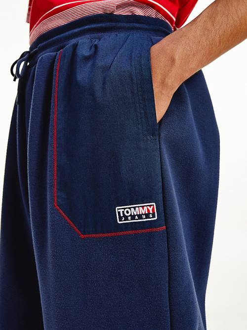 Spodnie Tommy Hilfiger Contrast Stitch Pocket Joggers Męskie Niebieskie | TH407RAK