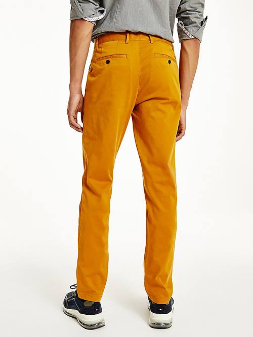 Spodnie Tommy Hilfiger Denton Straight Fit Satin Chinos Męskie Złote | TH965IMB