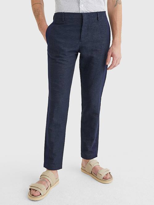 Spodnie Tommy Hilfiger Elevated Side Tape Tapered Męskie Niebieskie | TH395FZJ