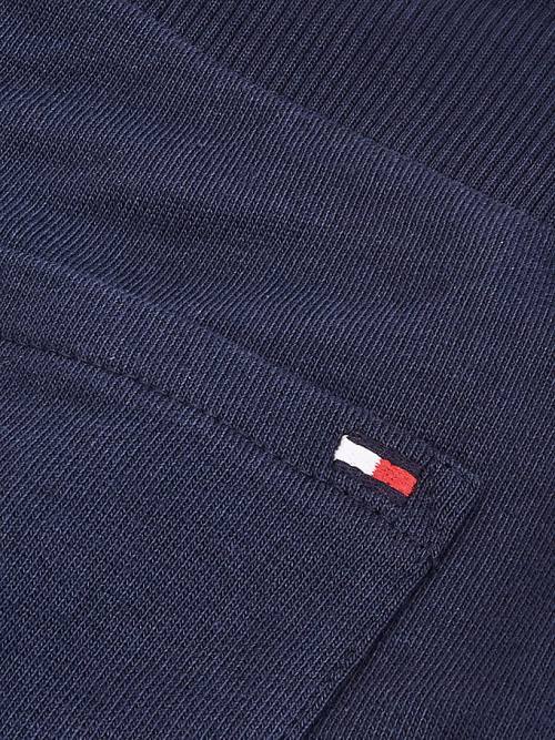 Spodnie Tommy Hilfiger Essential Organic Bawełniane Logo Joggers Dziewczynka Niebieskie | TH143QFZ