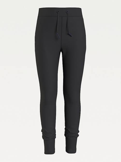 Spodnie Tommy Hilfiger Essential Organic Bawełniane Joggers Dziewczynka Czarne | TH396WPX