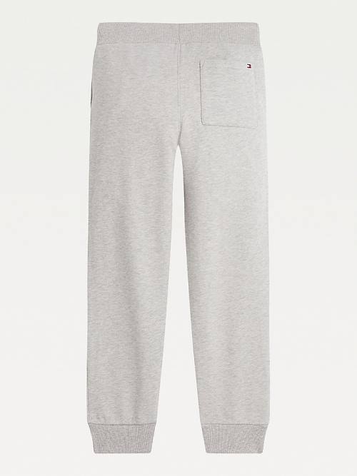 Spodnie Tommy Hilfiger Essential Organic Bawełniane Logo Joggers Dziewczynka Szare | TH536CQZ