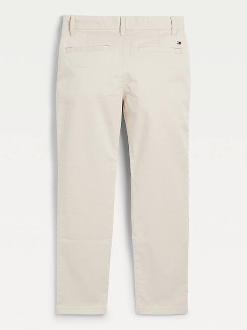 Spodnie Tommy Hilfiger Essential Slim Fit Chinos Chłopięce Beżowe | TH869YCQ