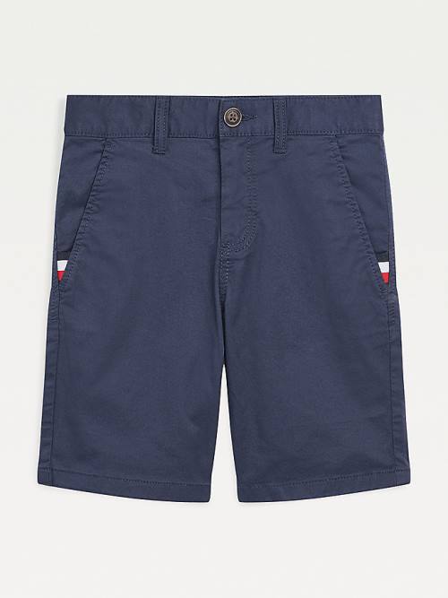 Spodnie Tommy Hilfiger Essential TH Flex Chino Shorts Chłopięce Niebieskie | TH746RIN