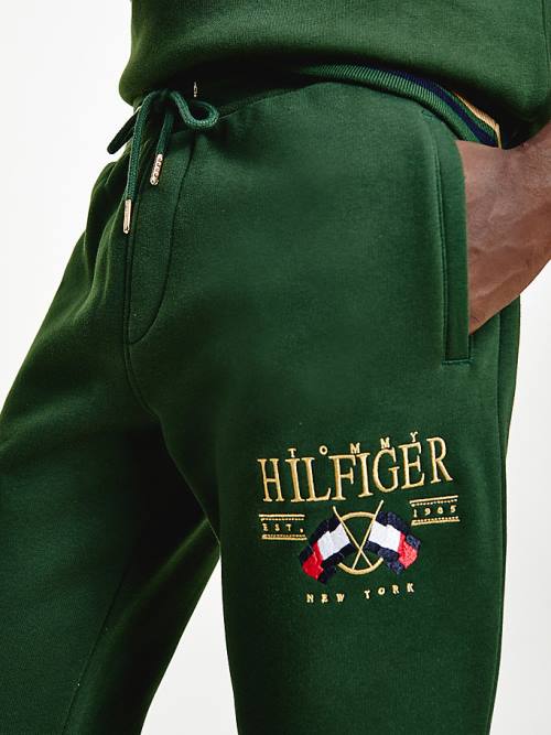 Spodnie Tommy Hilfiger Exclusive Flag Logo Joggers Męskie Zielone | TH370AES