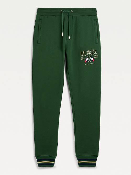 Spodnie Tommy Hilfiger Exclusive Flag Logo Joggers Męskie Zielone | TH370AES