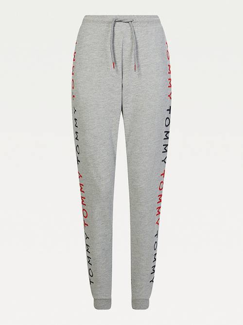 Spodnie Tommy Hilfiger Logo Embroidery Tapered Joggers Damskie Szare | TH903VGH