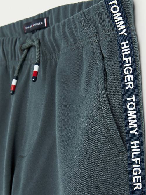 Spodnie Tommy Hilfiger Logo Tape Drawstring Joggers Chłopięce Zielone | TH986MXO