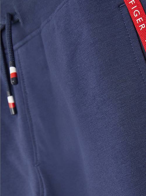 Spodnie Tommy Hilfiger Logo Tape Joggers Chłopięce Niebieskie | TH279JYL