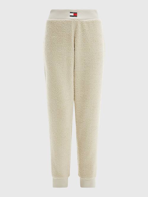 Spodnie Tommy Hilfiger Lounge Sherpa Joggers Damskie Beżowe | TH182WOL