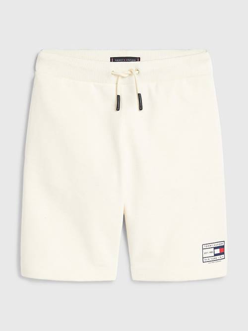 Spodnie Tommy Hilfiger Natural Earth Dye Sweat Shorts Chłopięce Białe | TH356XVA