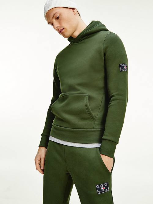 Spodnie Tommy Hilfiger Peached Fleece Joggers Męskie Zielone | TH025IXP