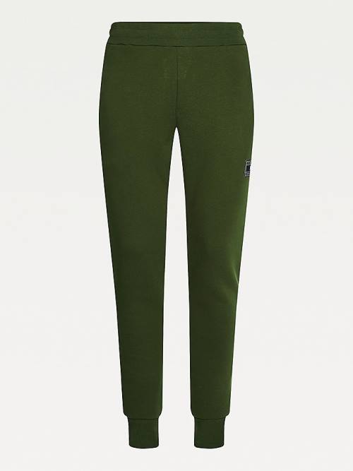 Spodnie Tommy Hilfiger Peached Fleece Joggers Męskie Zielone | TH025IXP