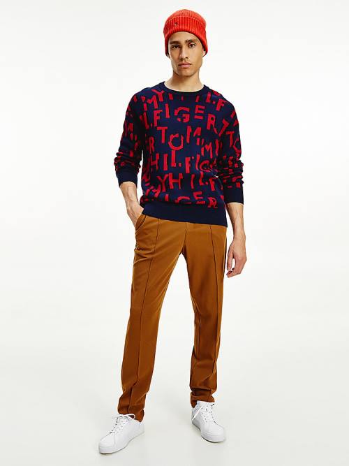 Spodnie Tommy Hilfiger Pull-On Relaxed Męskie Brązowe | TH749MEQ