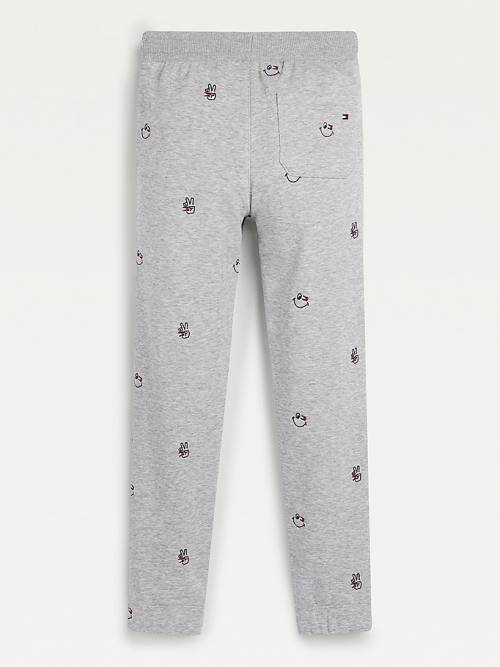 Spodnie Tommy Hilfiger Recycled Embroidery Joggers Dziewczynka Szare | TH321QVK