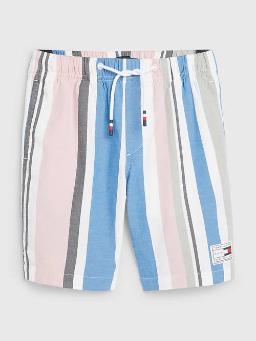 Spodnie Tommy Hilfiger Retro Stripe Pull-On Shorts Chłopięce Białe | TH803WYO