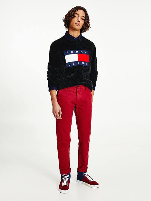 Spodnie Tommy Hilfiger Scanton Slim Fit Chinos Męskie Czerwone | TH380WOV