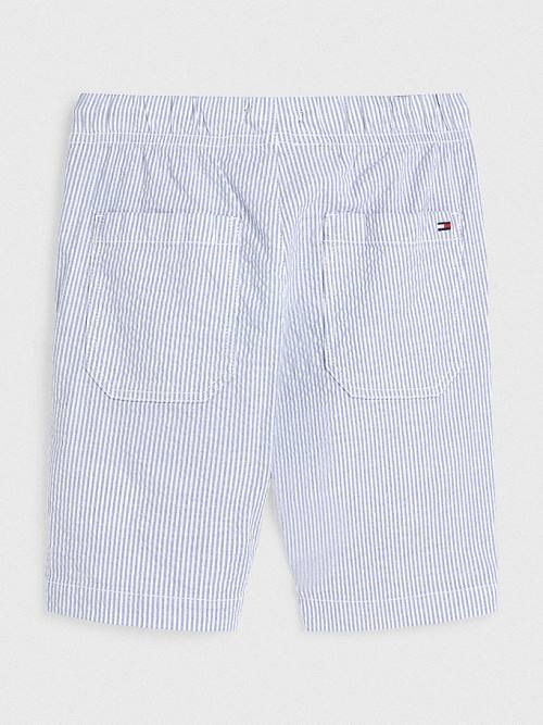 Spodnie Tommy Hilfiger Seersucker Stripe Pull-On Shorts Chłopięce Niebieskie | TH154NTM