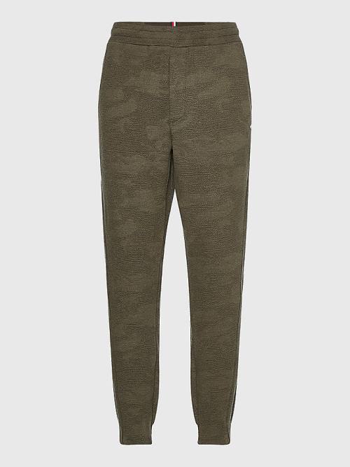 Spodnie Tommy Hilfiger Sportowe Camo Print Joggers Męskie Khaki | TH380GCL