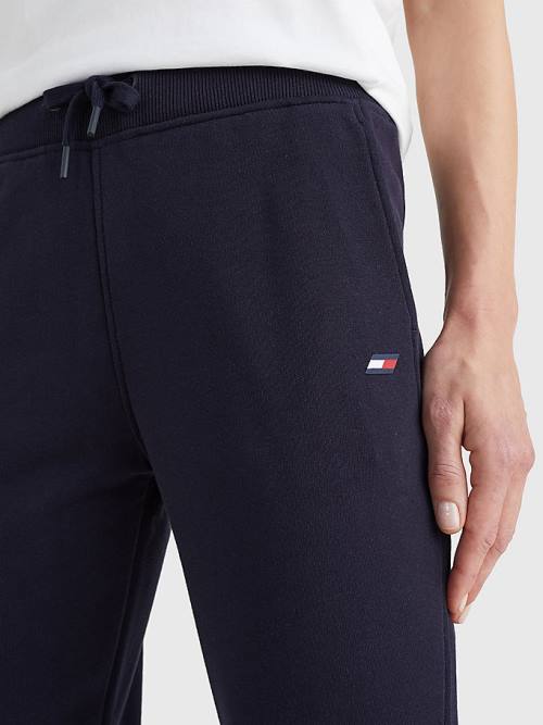 Spodnie Tommy Hilfiger Sportowe Organic Bawełniane Regular Fit Joggers Damskie Niebieskie | TH158UTF