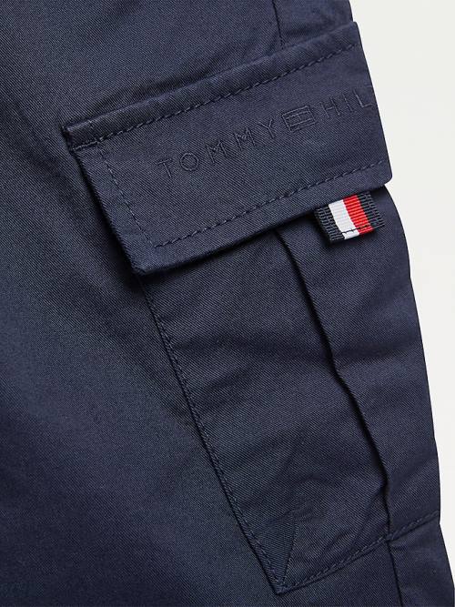 Spodnie Tommy Hilfiger TH Flex Pull-On Cargo Chłopięce Niebieskie | TH927HYW