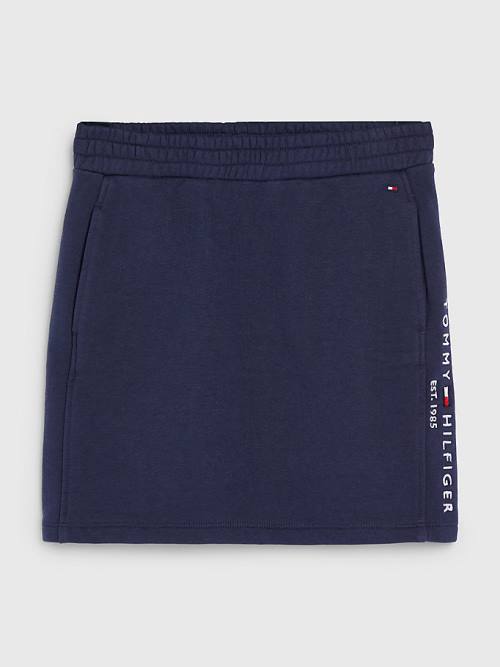 Spódnice Tommy Hilfiger Essential Straight Logo Dziewczynka Niebieskie | TH871KZN