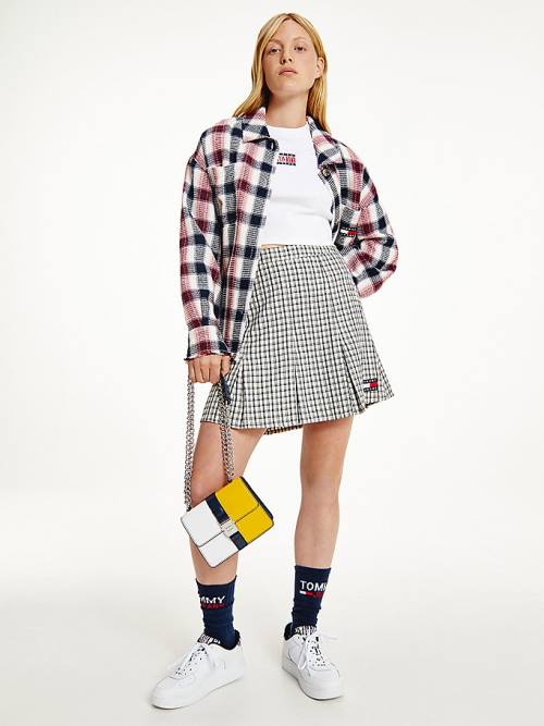 Spódnice Tommy Hilfiger Plaid Check Mini Damskie Beżowe | TH482QXM