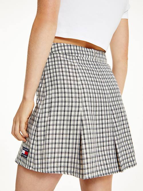 Spódnice Tommy Hilfiger Plaid Check Mini Damskie Beżowe | TH482QXM