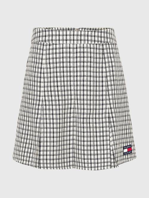 Spódnice Tommy Hilfiger Plaid Check Mini Damskie Beżowe | TH482QXM