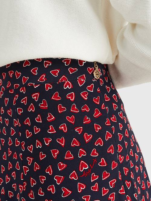 Spódnice Tommy Hilfiger Valentines Heart Print Damskie Niebieskie | TH784EVF