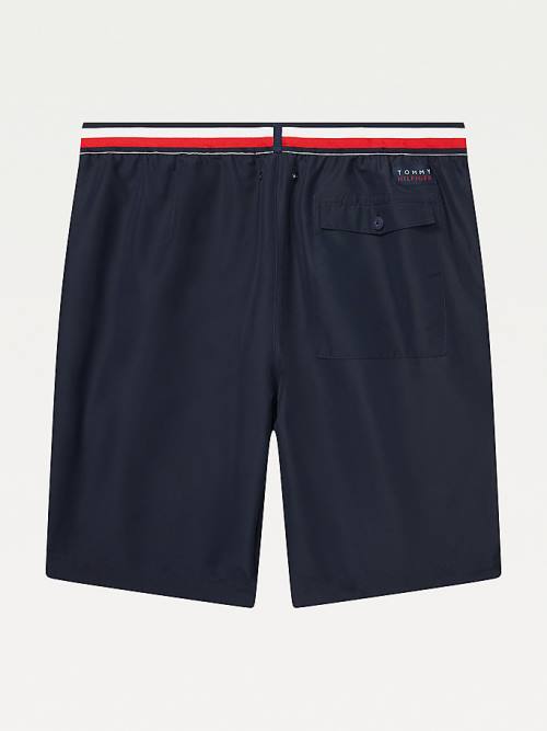 Stroje Kąpielowe Tommy Hilfiger Adaptive Signature Mid-Length Shorts Męskie Niebieskie | TH596NTS