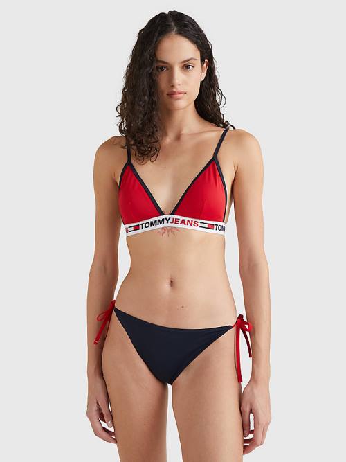 Stroje Kąpielowe Tommy Hilfiger Cheeky Side Tie Bikini Bottoms Damskie Niebieskie | TH153GNT