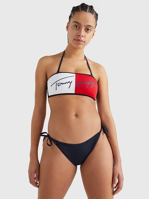 Stroje Kąpielowe Tommy Hilfiger Cheeky Side Tie Bikini Bottoms Damskie Niebieskie | TH390AKP