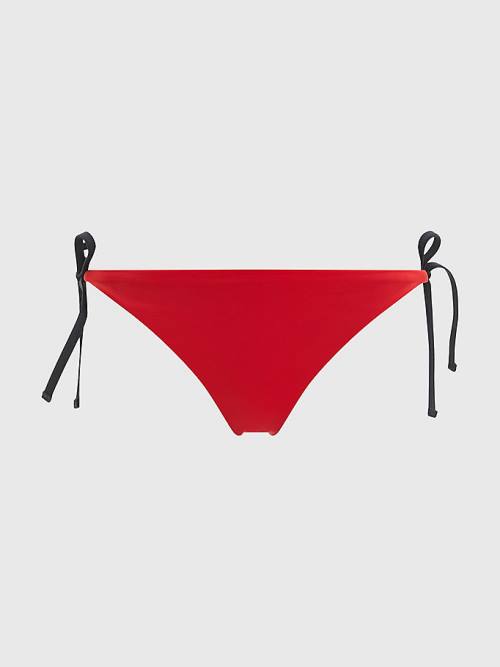 Stroje Kąpielowe Tommy Hilfiger Cheeky Side Tie Bikini Bottoms Damskie Czerwone | TH692CKQ