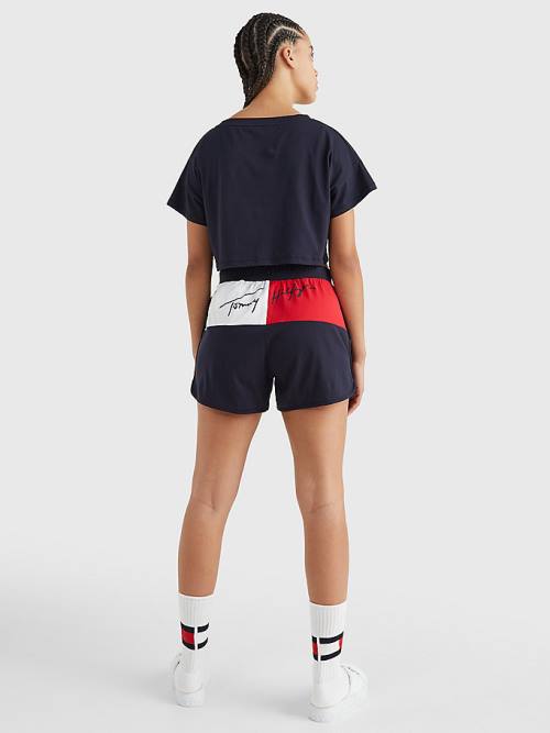 Stroje Kąpielowe Tommy Hilfiger Colour-Blocked Cropped Damskie Niebieskie | TH058IMC